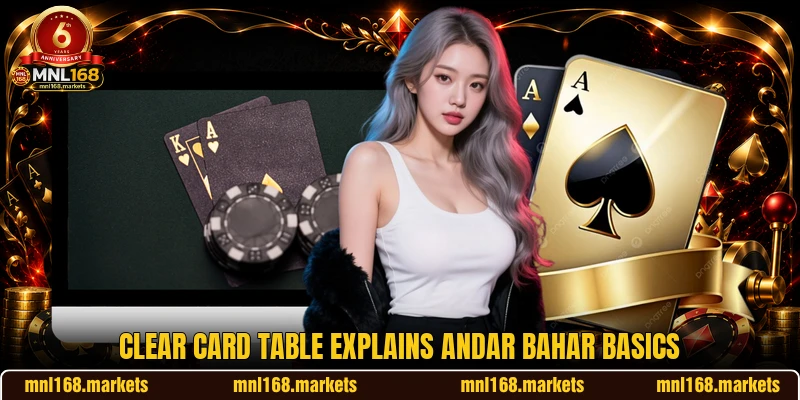 Clear card table explains Andar Bahar basics