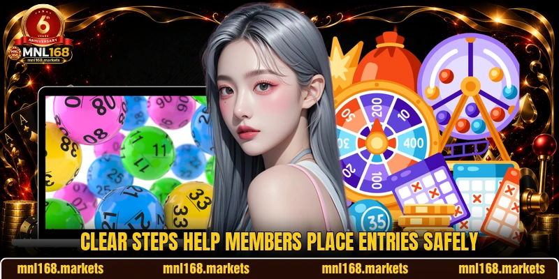 Clear steps help members place entries safely