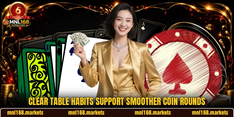 Clear table habits support smoother coin rounds