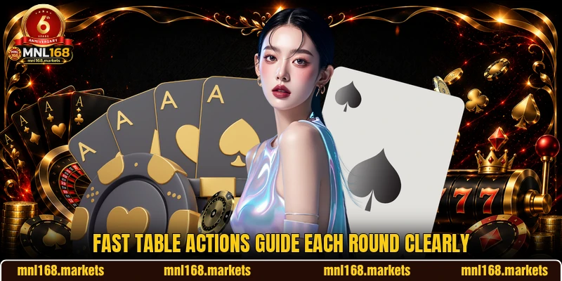 Fast table actions guide each round clearly Fast table actions guide each round clearly