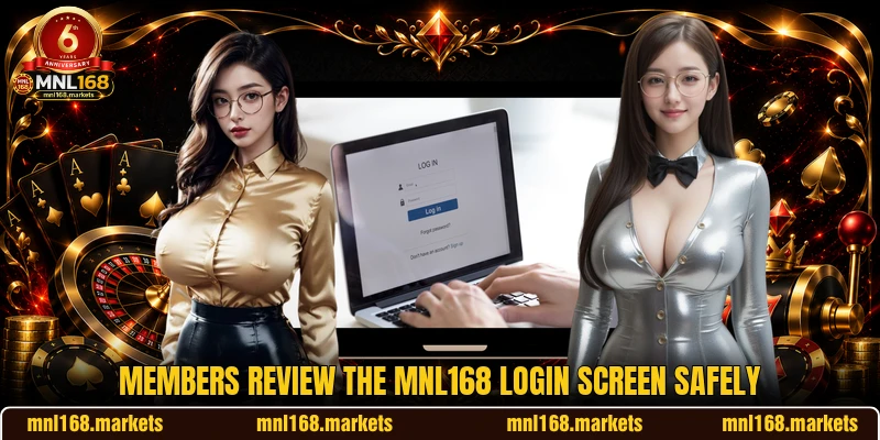 Members review the MNL168 login screen safely