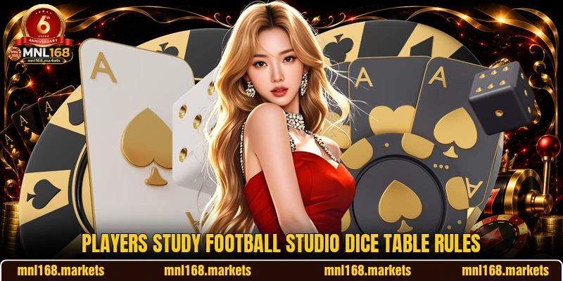 Players study Football Studio Dice table rules