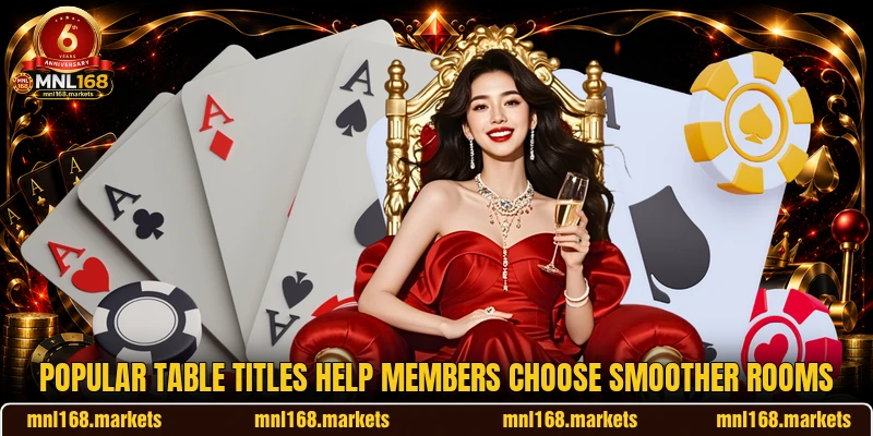 Popular table titles help members choose smoother rooms