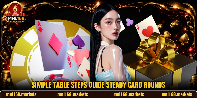 Simple table steps guide steady card rounds